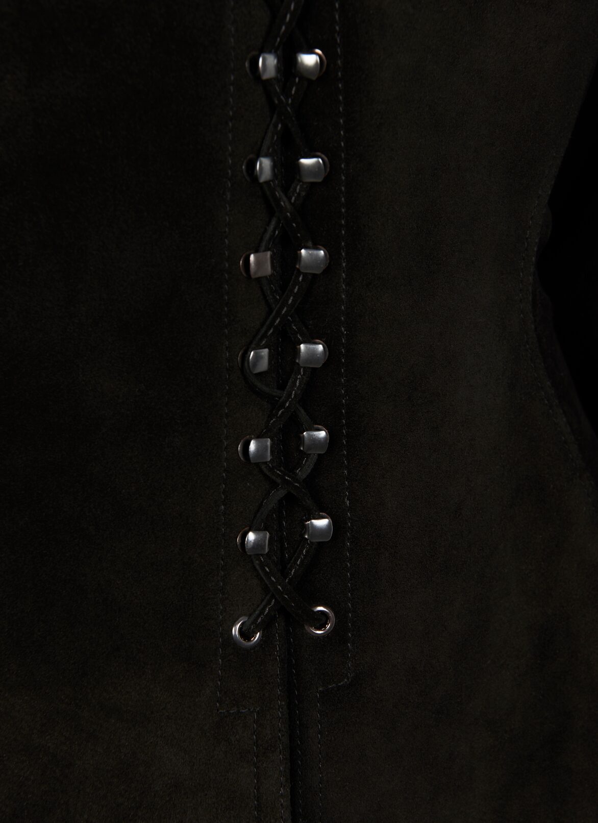 ALAÏA EDITION 1986 Suede Lace-Up Jacket ALAÏA BLACK ALAÏA EDITION 1986 SUEDE LACE-UP JACKET